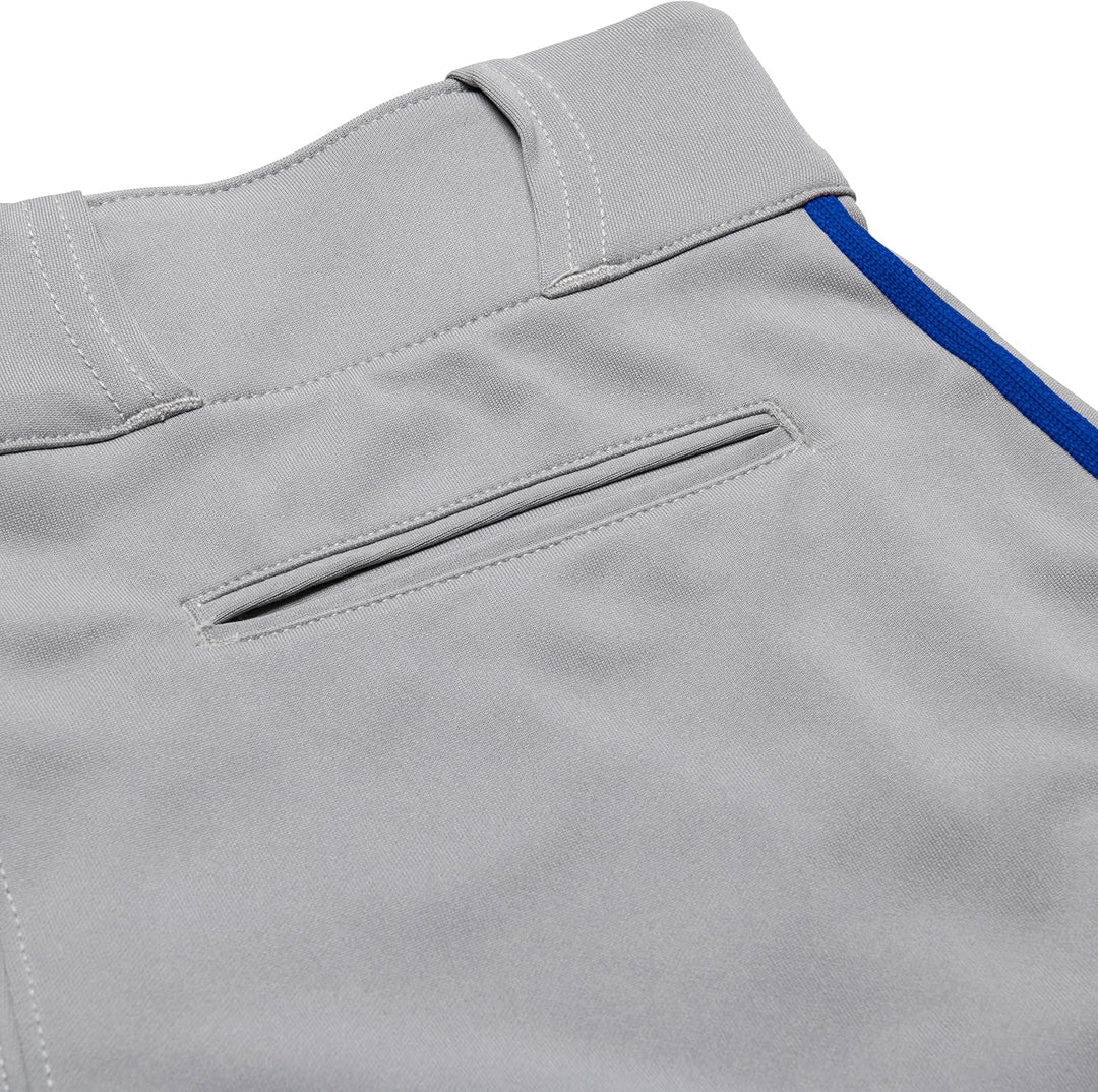 CHAMPRO Baseballhose für Erwachsene, dreifache Krone, offene Unterseite, paspeliert Grau, Royal Pipe