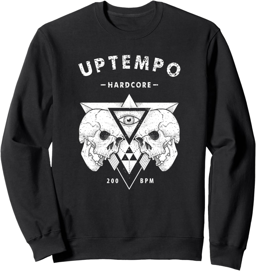 Uptempo Hardcore 200 BPM Skull Pyramid - Uptempo Merch Sweatshirt
