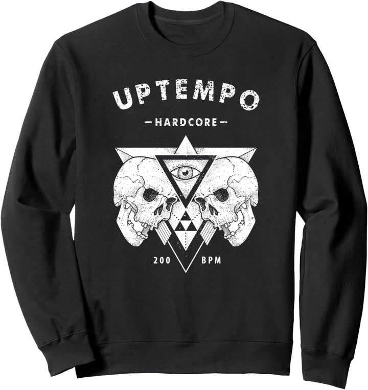 Uptempo Hardcore 200 BPM Skull Pyramid - Uptempo Merch Sweatshirt