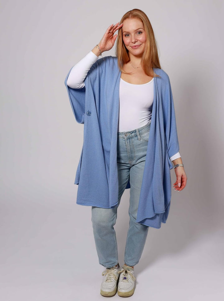 Zwillingsherz Poncho-Schal mit Kaschmir - Hochwertiges Cape für Damen - XXL Umhängetuch und Tunika m