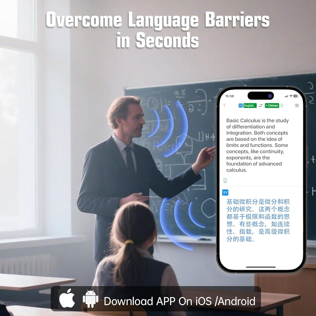 AI-Sprachübersetzungs-Ohrhörer, LCD-Touchscreen, OWS Echtzeit-Übersetzer für 144 Sprachen & Akzente,
