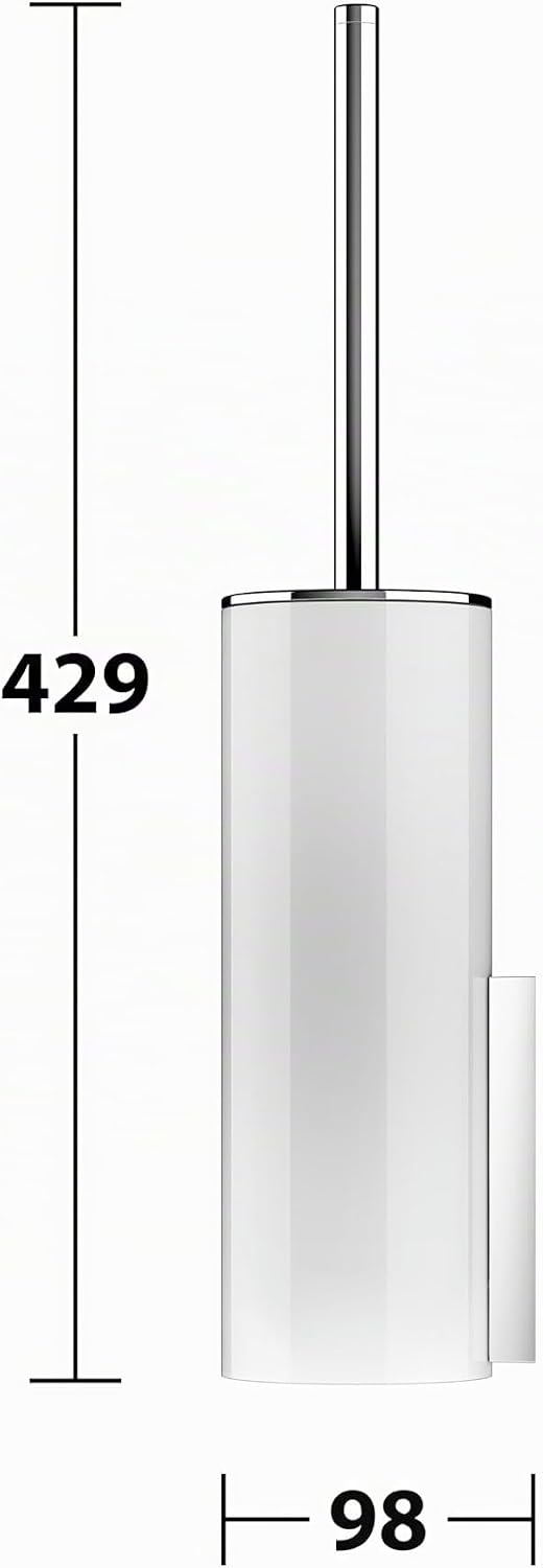 KEUCO Toilettenbürsten-Garnitur aus Kristall-Glas matt und Metall Chrom, Wandmontage, WC-Bürste mit