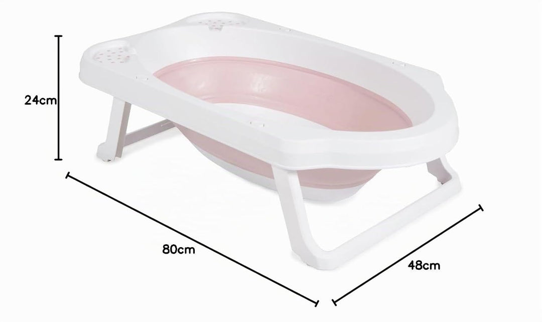 Cangaroo Badewannen-Set Hawaii 4-teilig faltbar Wasserablauf Ablagefächer Netz, Farbe:rosa, rosa