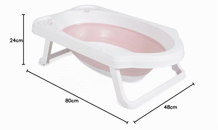 Cangaroo Badewannen-Set Hawaii 4-teilig faltbar Wasserablauf Ablagefächer Netz, Farbe:rosa, rosa