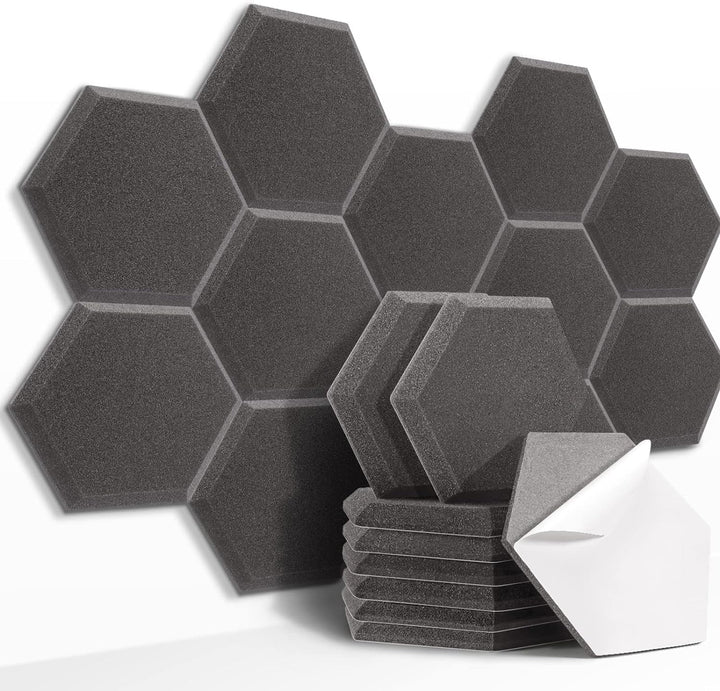 HyFanStr Schalldämmung akustikschaumstoff selbstklebend, Hexagon schallabsorber akkustikschaumstoffm