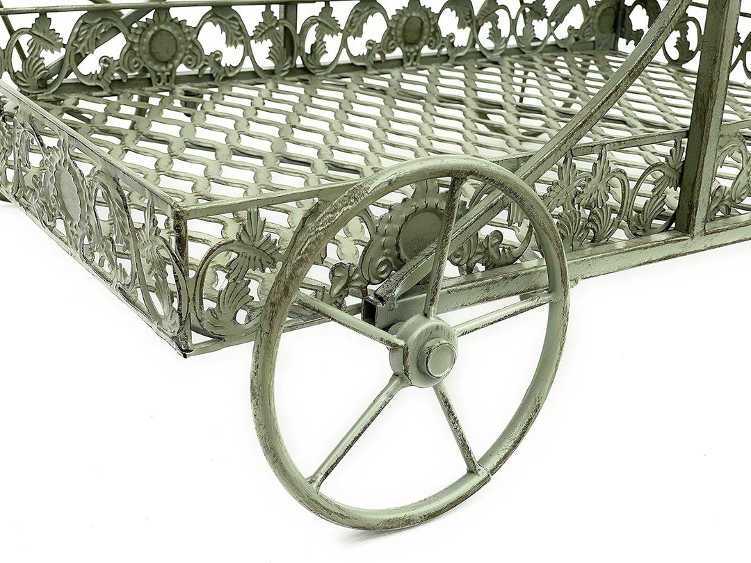 DanDiBo Servierwagen Metall 93979 Küchenwagen 70 cm Rollwagen Hausbar Teewagen Vintage Antik