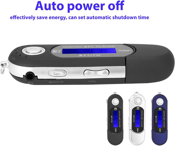 Digitaler MP3 Player, Tragbarer MP3-USB-Player mit LCD-Bildschirm und 32 GB Micro SD, FM-Radio, Spra