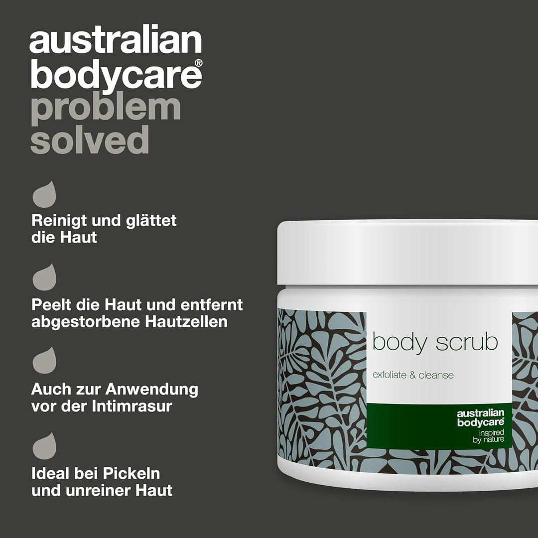 Australian Bodycare Body Scrub - Körperpeeling bei Pickeln auf dem Rücken & Körper, Unreiner Haut &