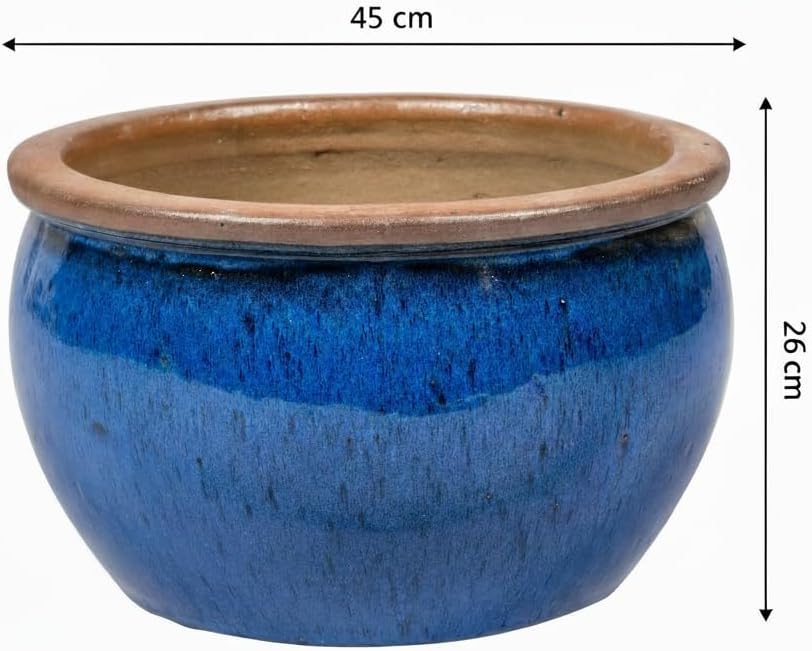 Teramico Blumentopf Pflanzgefäss Übertopf Modell Bavaria Grün Blau Verschiedene Grössen - absolut fr