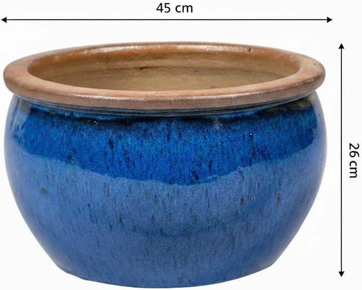 Teramico Blumentopf Pflanzgefäss Übertopf Modell Bavaria Grün Blau Verschiedene Grössen - absolut fr