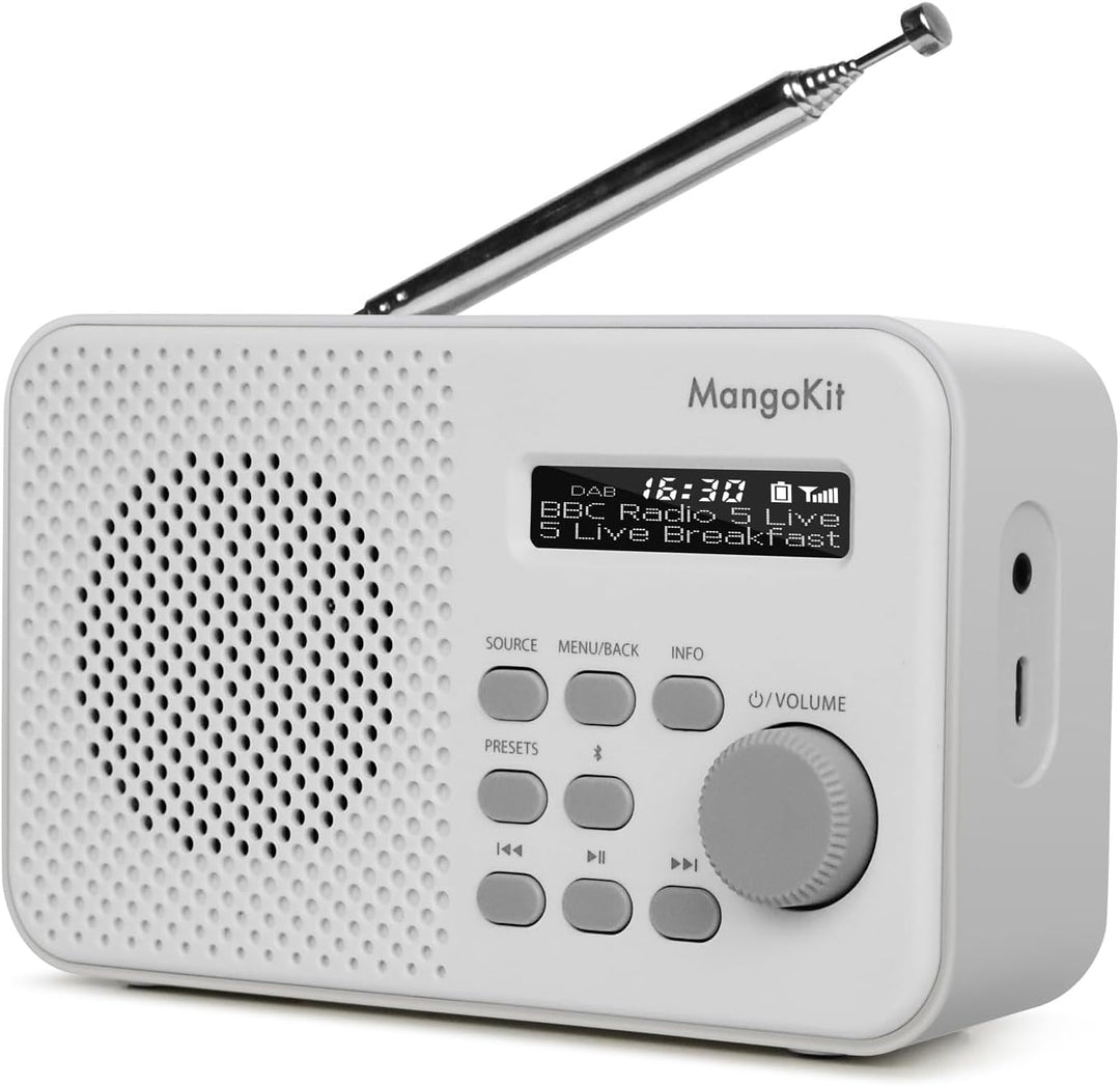MangoKit MD2 DAB Radio mit Bluetooth,DAB Plus Radio,Digitalradio,UKW Radio,Tragbares Dab Radio,Klein
