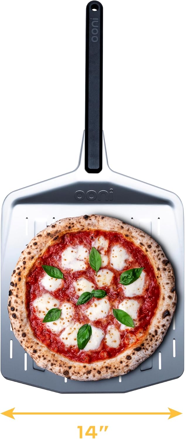 Ooni perforierte Pizzaschaufel 35 cm – Aluminium-Pizzaschaufel – Pizzaheber – Pizzawender Zubehör fü