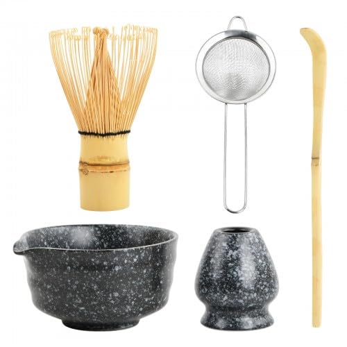 5 in 1 Matcha Set Japanisches Matcha Tee Set mit Matcha Besen, Matcha Schale mit Ausgiesser, Matcha