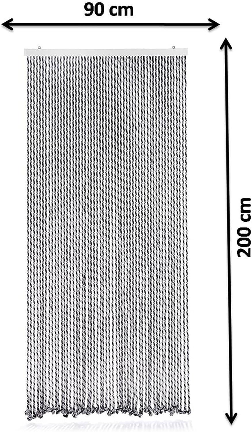 Kobolo Seilvorhang Türvorhang Black/Grey 54 Stränge Dekovorhang