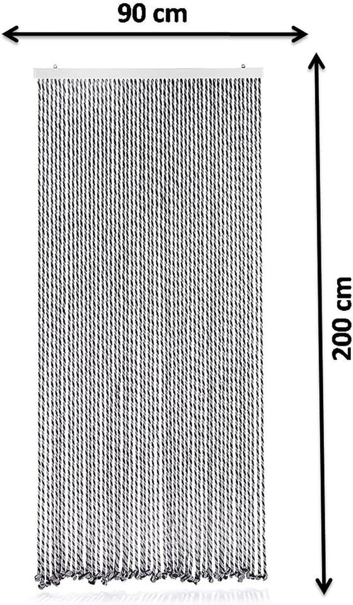 Kobolo Seilvorhang Türvorhang Black/Grey 54 Stränge Dekovorhang