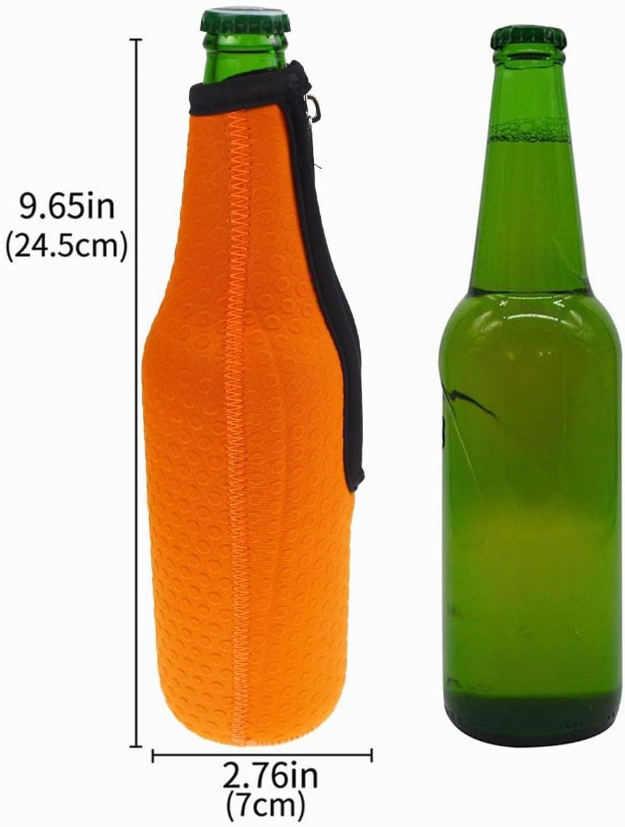 Bier Flaschenkühler, 6 Stück 17,6 Oz (500ml) Neopren Isoliert Reissverschluss Faltbar Bier Flaschen