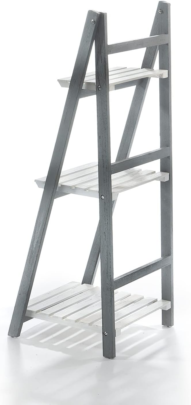 Kobolo Leiterregal White-Grey - Used-Look - mit 3 Böden