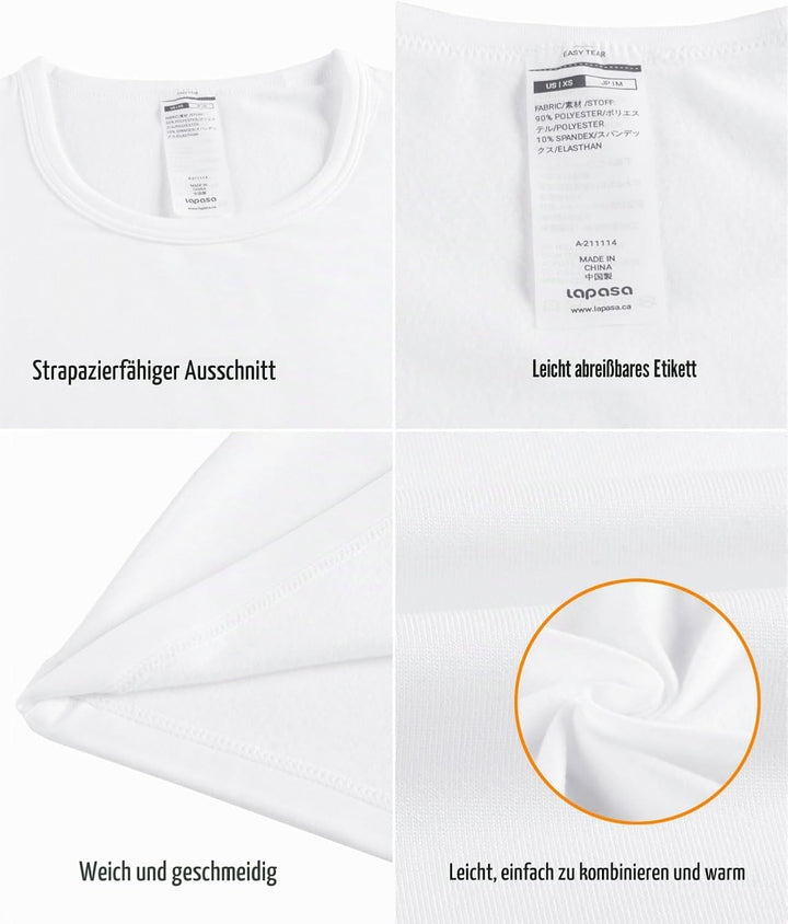 LAPASA Innenfleece Thermounterwäsche Damen Unterhemd, Langarm Oberteil Funktionsunterwäsche (Warm L1