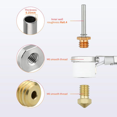 Verbesserte schnelle Wärme CHC V6 Hotend Keramik-Heizkern Bimetall Heatbreak Kupfer Titan kompatibel