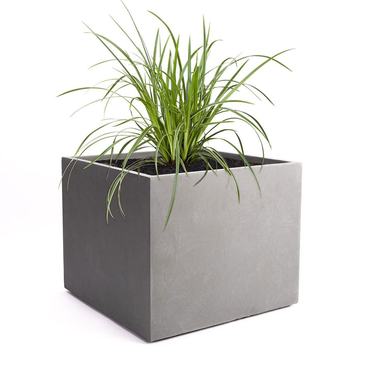 Pflanzwerk® Pflanzkübel Cube Grau 23x23x23cm *Frostbeständiger Blumenkübel* *UV-Schutz* *Qualitätswa