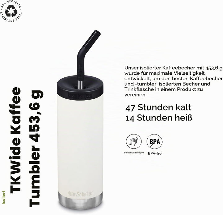 Klean Kanteen Herren tkwide Vi Trinkflasche 1 EA Tofu, 1 EA Tofu