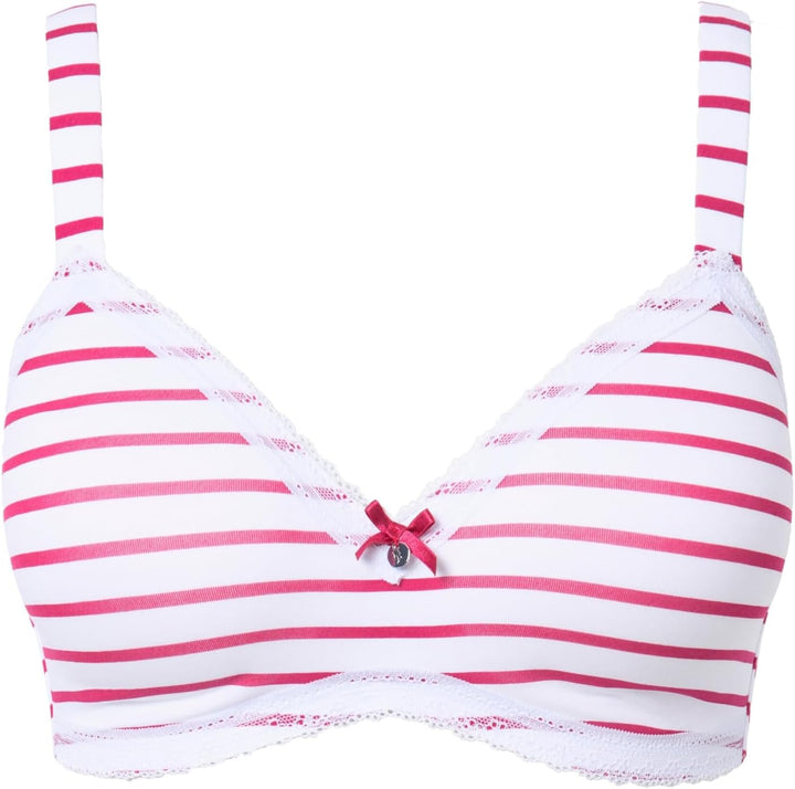Ulla Popken Damen grosse Grössen Übergrössen Plus Size BH, bügellos, Softschalen, Streifen, Cup A-D