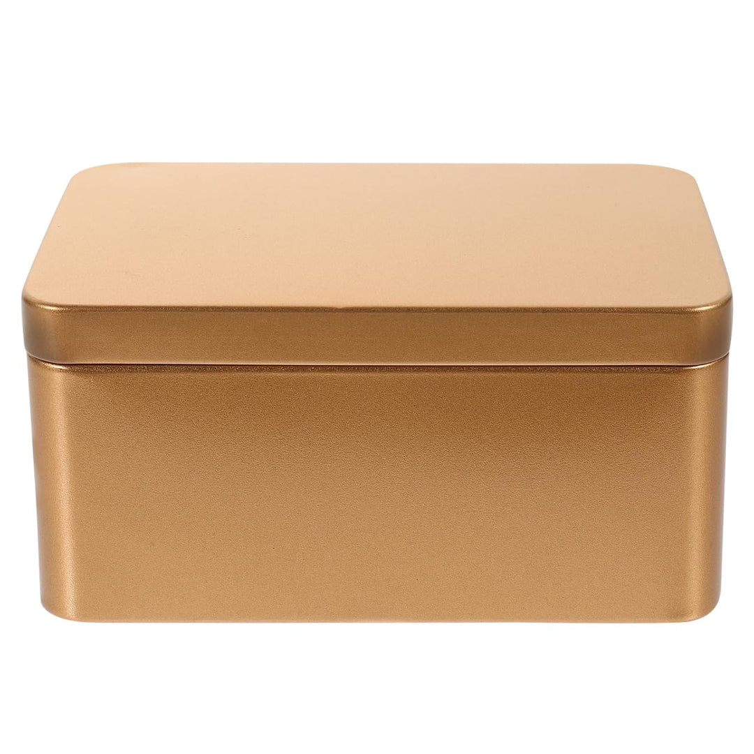 HOMSFOU Rechteckige Weissblechbox Mit Deckel – Mini Tragbarer Teeblatt-Vorratsbehälter Und Süssigkei