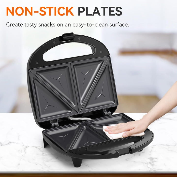 Snailar Sandwichtoaster, Sandwichmaker mit Dreieckplatten, 2 Scheiben toast maschine, Antihaft, Kühl