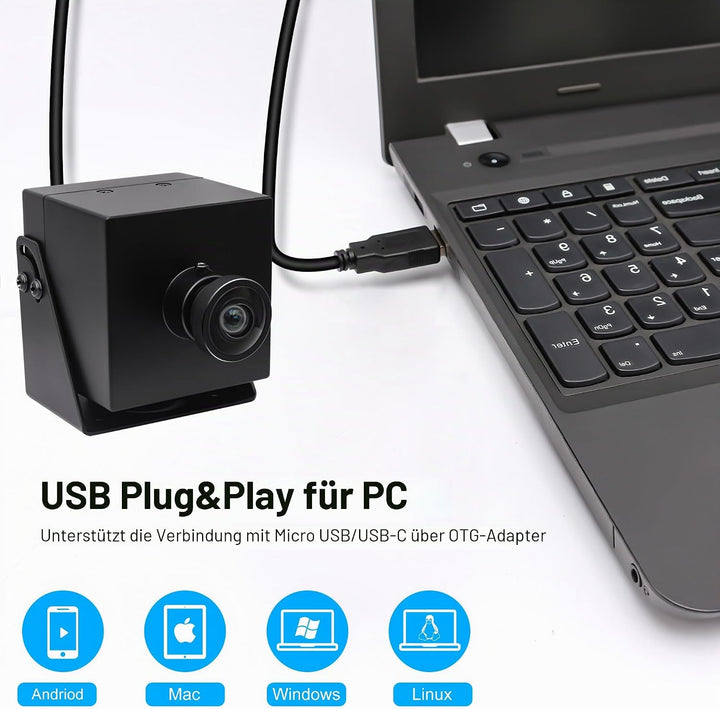 Svpro 4K Webcam HDMI USB Dual Output für Computer/Monitor/Projektor/TV, Weitwinkel Kamera Verzerrung