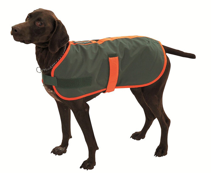 FARM-LAND Hunde Thermodecke Thermomantel mit signalorangem Einfass (S/Teckel-Terrier) S / Teckel-Ter
