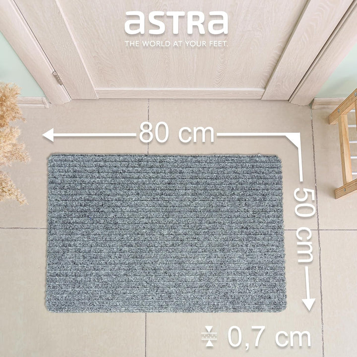 Astra Fussmatte innen Silber Schmutzfangmatte rutschfest – Türmatte 50x80 cm 2er Set wasserabweisend