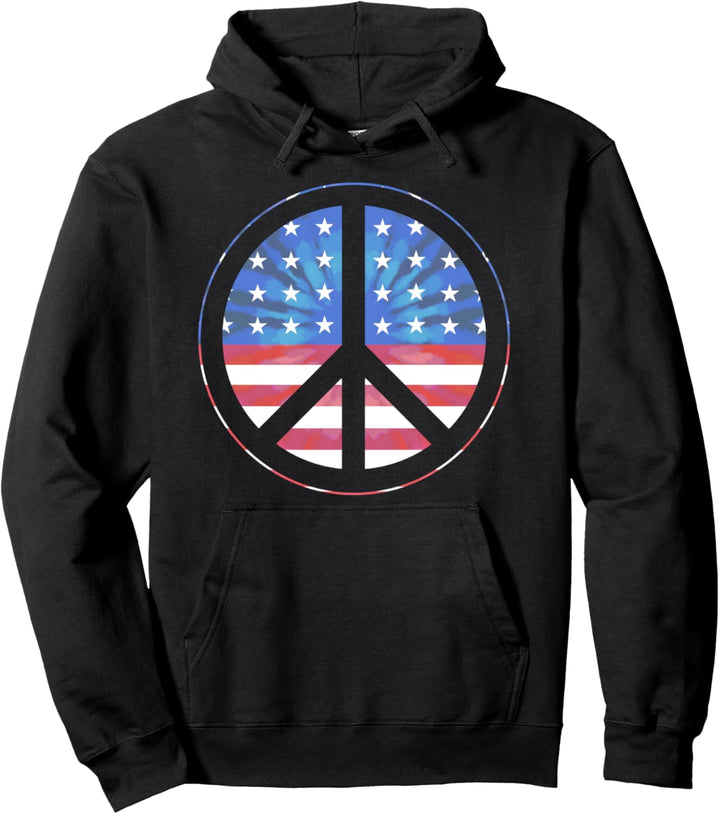 Trendy American Peace Sign Pullover Hoodie
