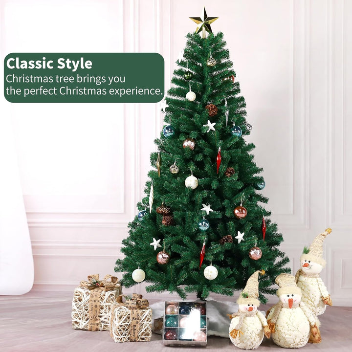SHAVINGFUN Künstlicher Weihnachtsbaum,PVC Weihnachtsbaum,mit 1300 Spitzen und Schnellaufbau Klapp-Sc