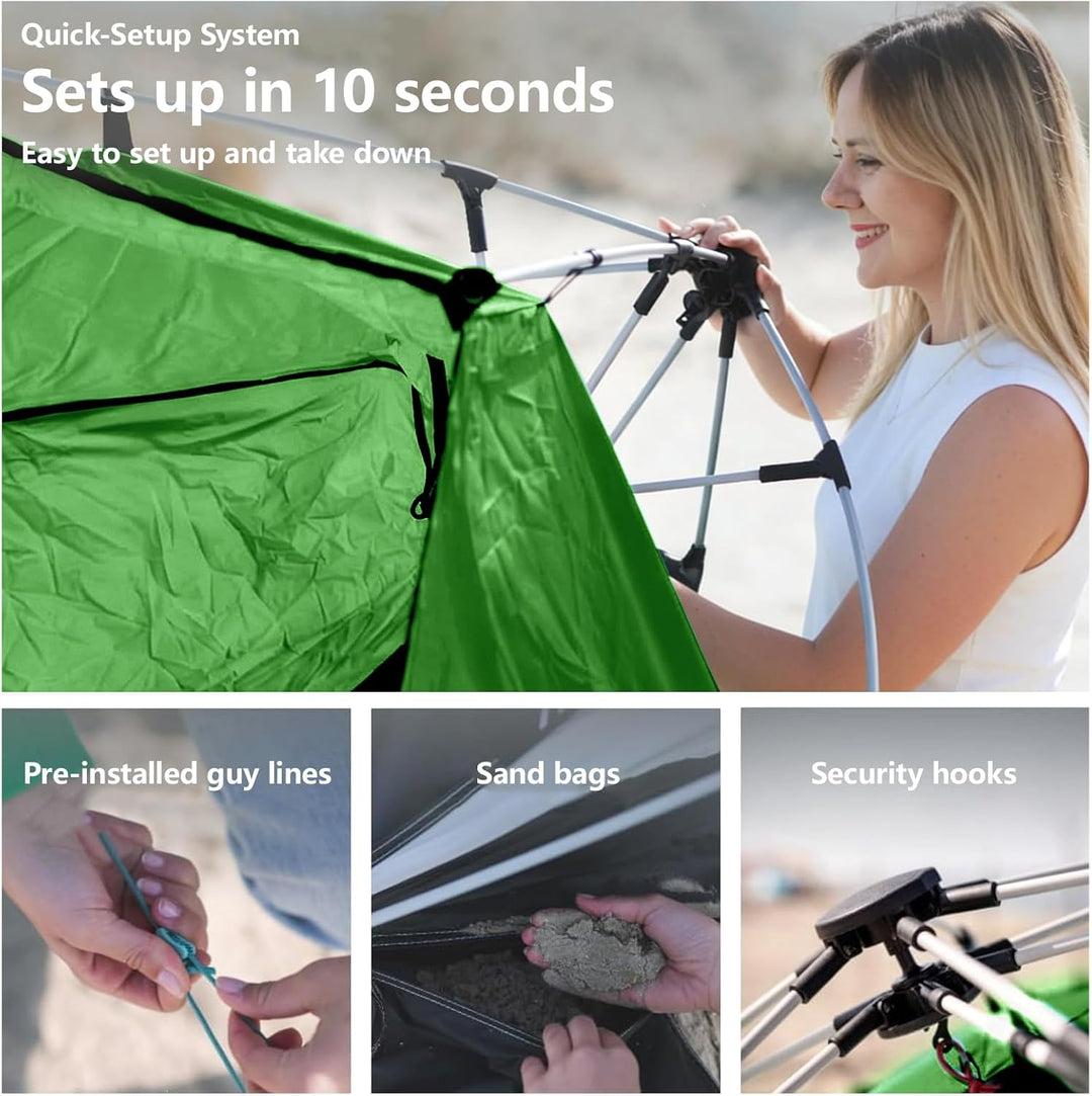 Three Bears Pop-Up-Strandzelt – UV-Schutz LSF 50+, leichte und tragbare Cabana für 3–4 Personen, ein