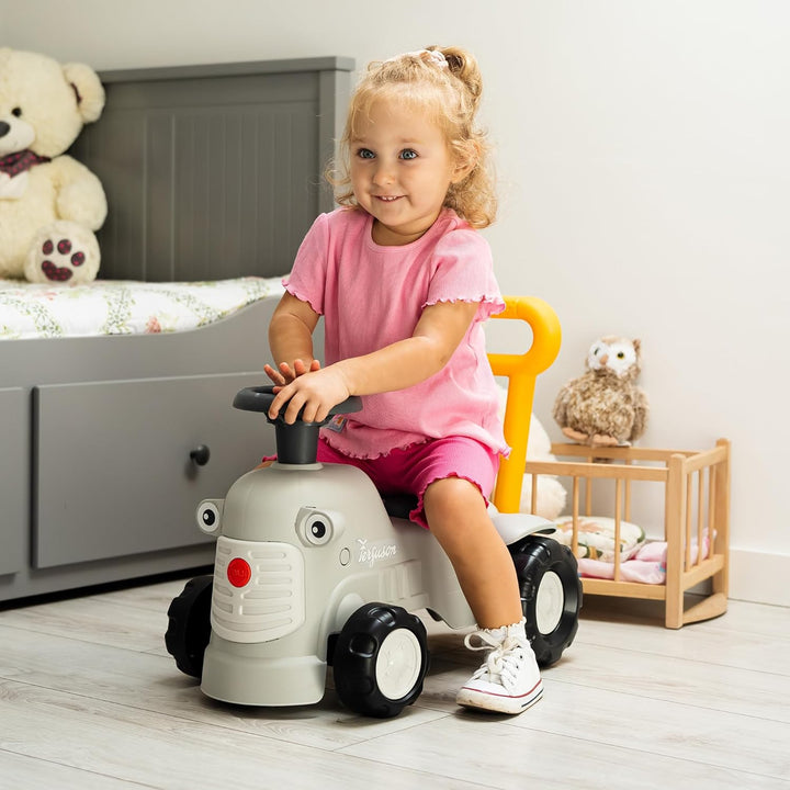 FALK - Traktor Ferguson grau mit ergonomischer Stange zur Gehhilfe – ab 12 Monaten – 90% recycelter