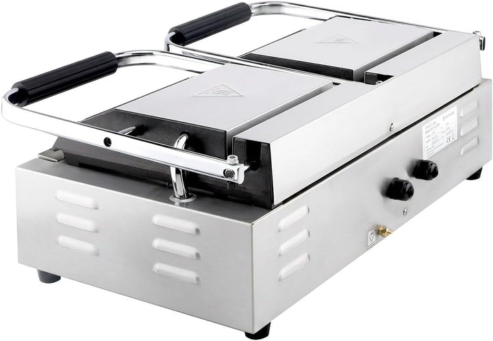 GastroHero Kontaktgrill ECO Doppel Kontaktgrill gerillt 3,6 kW Panini Grill Gastro Grill Sandwichgri
