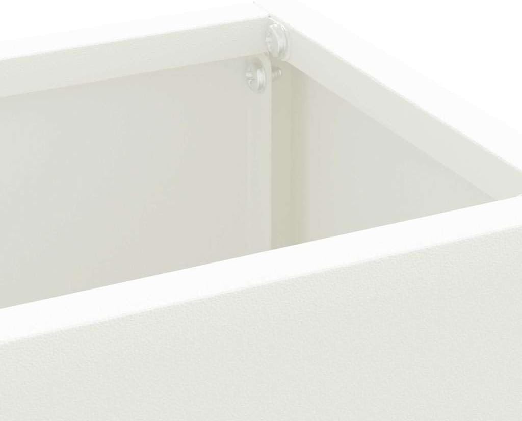vidaXL Sonnenschirmhalter Weiss 28 x 12 x 41 cm Stahl, Moderner Regenschirmständer, rechteckig, robu