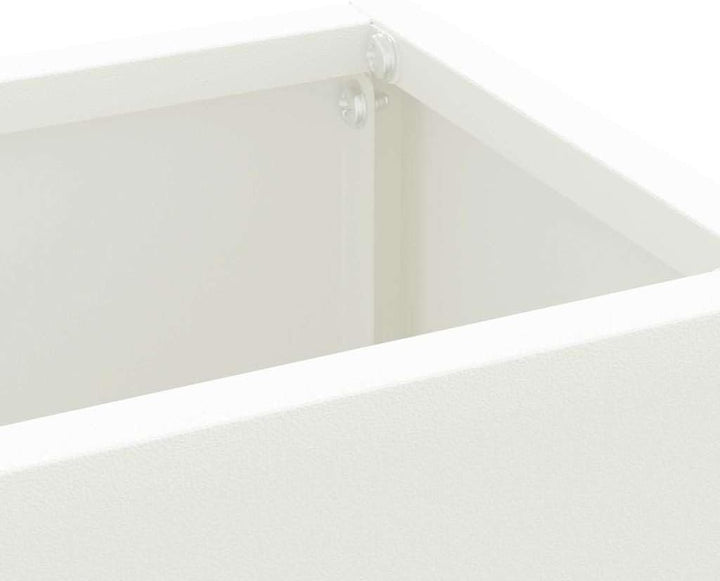 vidaXL Sonnenschirmhalter Weiss 28 x 12 x 41 cm Stahl, Moderner Regenschirmständer, rechteckig, robu