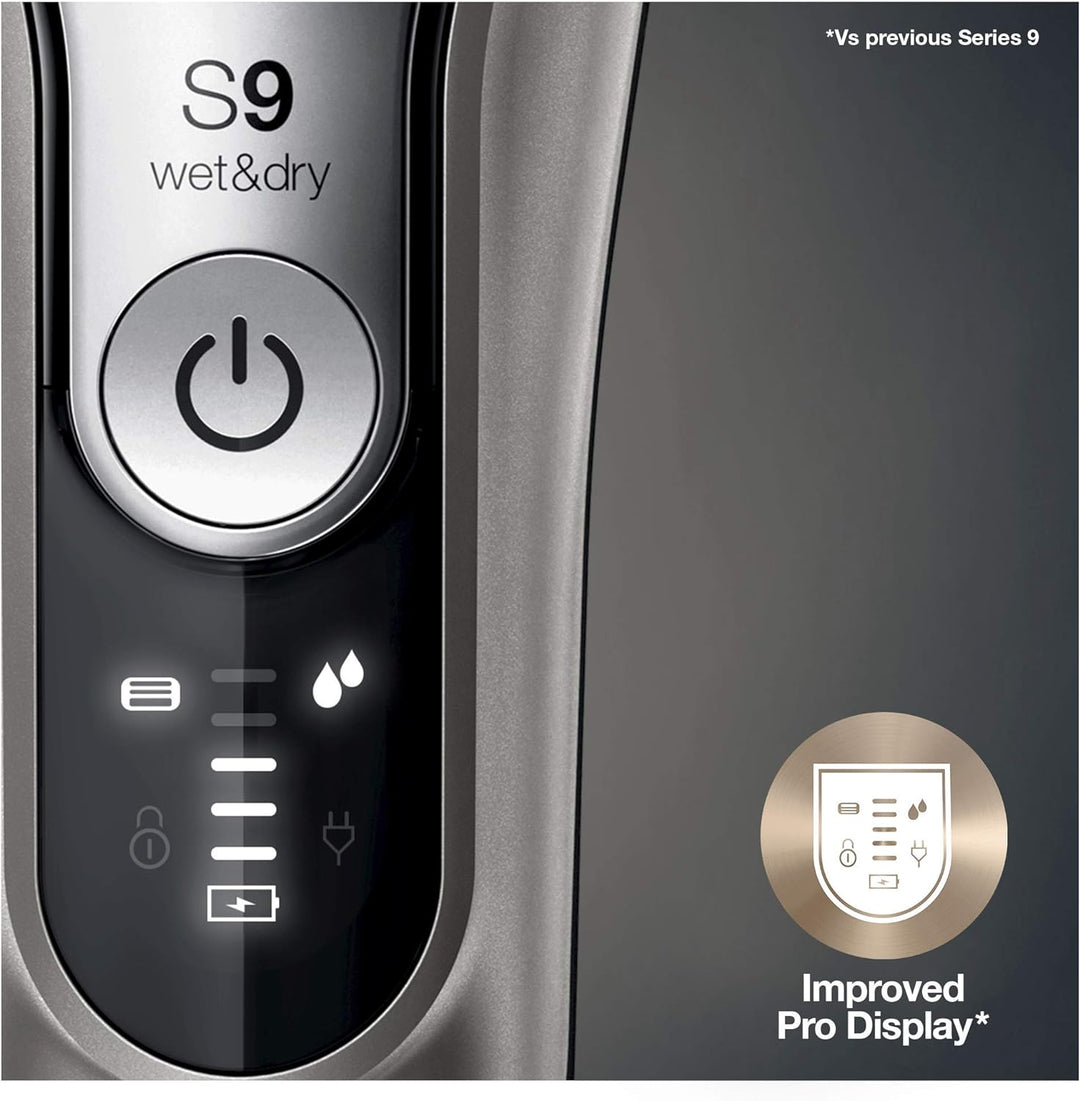 Braun Series 9 Premium Rasierer Herren mit 4+1 Scherkopf, Elektrorasierer & Präzisionstrimmer, Reini