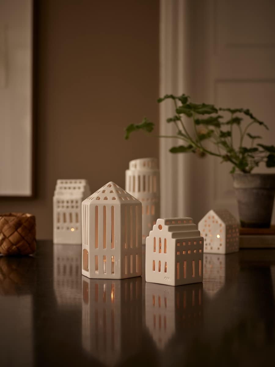 Kähler Lichthaus Manor Urbania Sammlerobjekt dänisches Design, Weiss 17 x 8 cm Weiss, 17 x 8 cm Weis