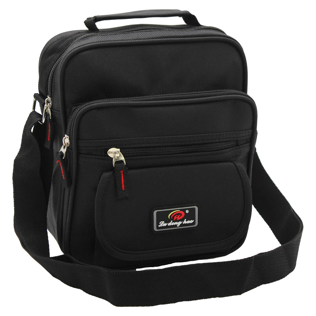 Herren Umhängetasche für Arbeit Reise & Freizeit - Messenger Bag Schultertasche Schwarz - Praktische