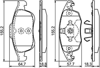 Bosch BP1170 Bremsbeläge - Vorderachse - ECE-R90 Zertifizierung - vier Bremsbeläge pro Set