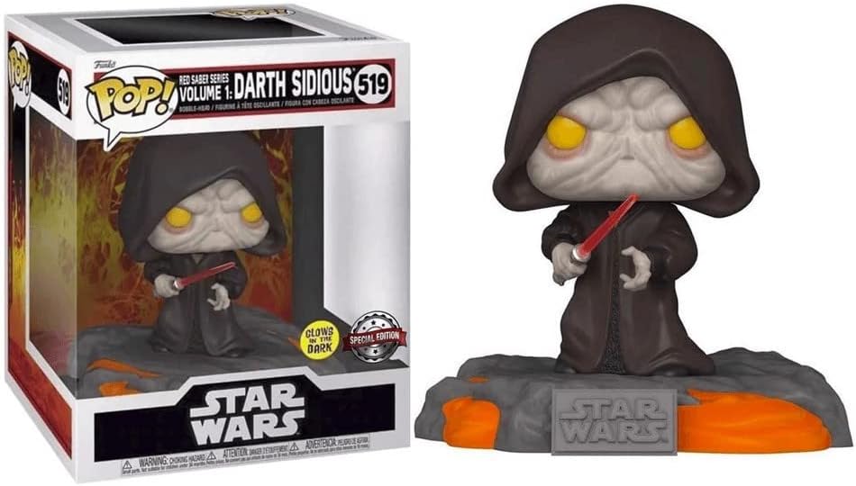 Funko Pop! Deluxe Disney: Star Wars Sith - Red Saber Series Volume 1: Darth Sidious (Glows in The Da