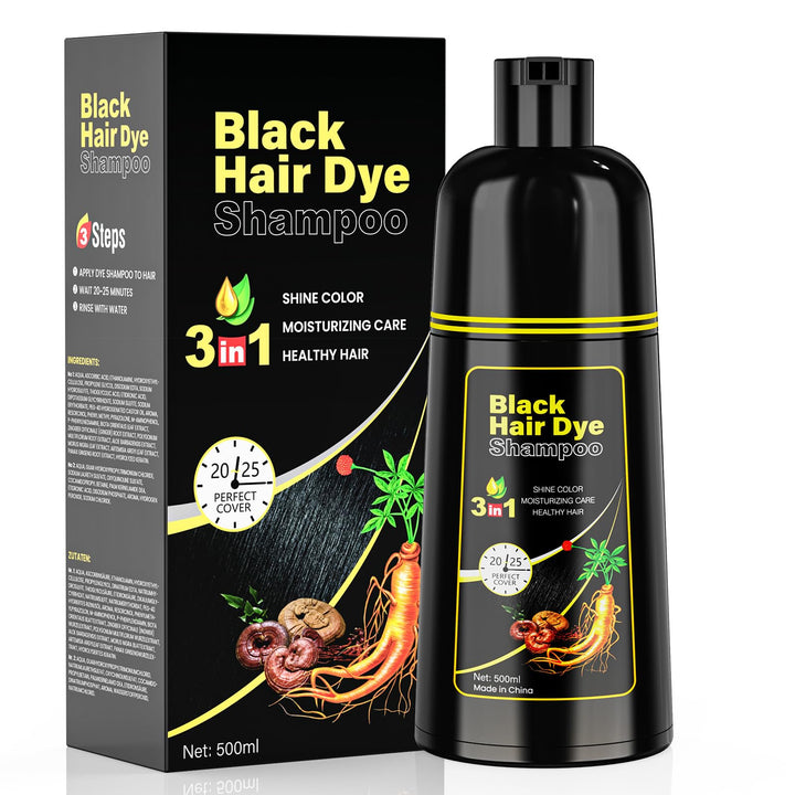 Schwarzes Haarfärbe black hair dye shampoo 3 in 1 Haarfärbe shampoo für Frauen & Männer für graue De