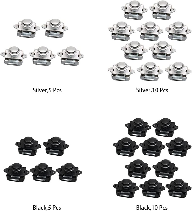 Faderr Druckknopf-Schlösser, 5 Stück, Druckknopf-Verriegelung für Schublade, Schlüsselloses Türschlo