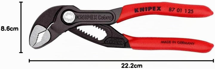 KNIPEX Cobra, Mini-Wasserpumpenzange | Rohrzange, klein, Chrom-Vanadium, atramentiert, 125 mm (SB-Ka