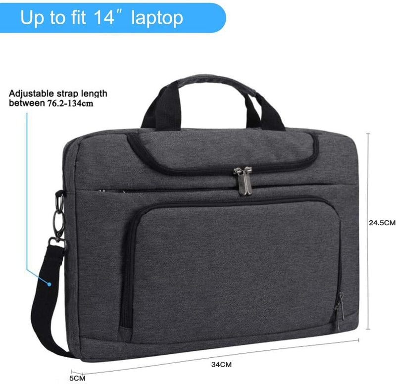 BERTASCHE Laptoptasche 14 Zoll Notebooktasche Schulter Tasche für Uni Arbeit Business 14 Zoll Grau,