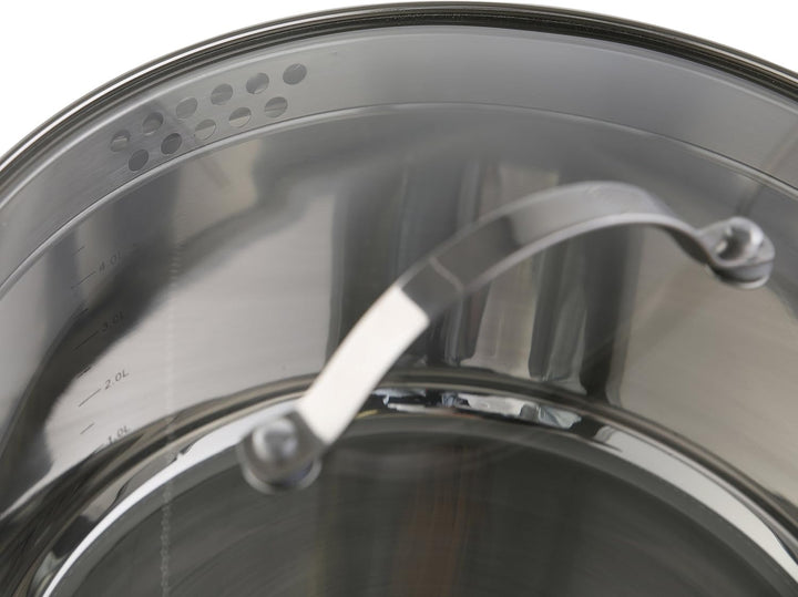 axentia Kochtopf Pado mit Deckel aus Glas, Küchen-Geschirr aus Edelstahl, Induktionstopf für alle He