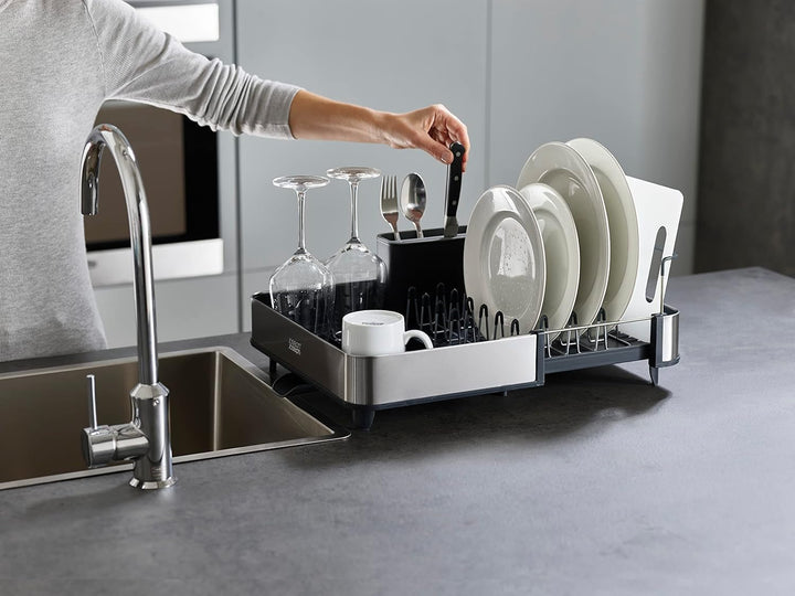 Joseph Joseph Extendable erweiterbarem Abtropfgestell mit abnehmbarem Besteckhalter, schwenkbarem Ab