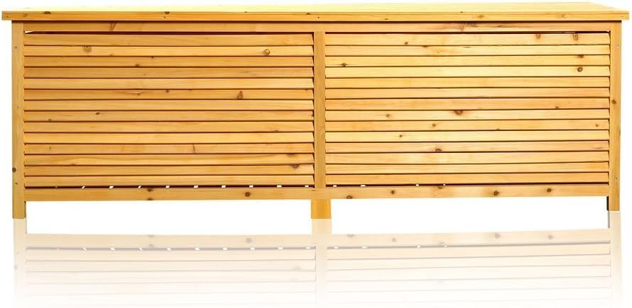 Melko Auflagenbox Kissenbox Gartenbox Gartentruhe aus Holz mit klappbarem Deckel, regenfest, 170 x 5